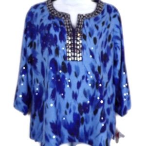 Cathy Daniels Embellished Womens Top Size PL W1584